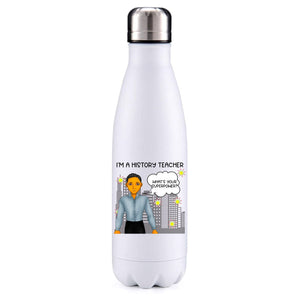 History Teacher male tanned skin insulated metal bottle