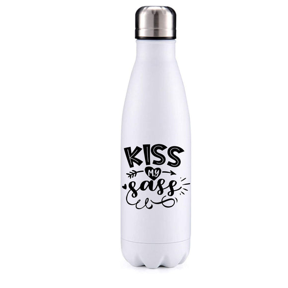 Kiss my sass funny quotes insulated metal bottle