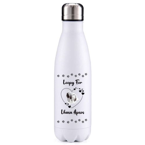 Loopy for Lhasa Apsos dog obsession insulated metal bottle