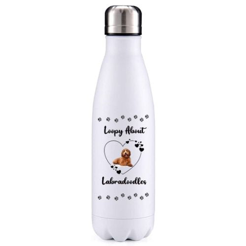 Loopy about Labradoodles dog obsession insulated metal bottle