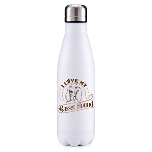 I love my Basset Hound dog obsession insulated metal bottle