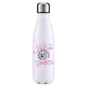 I love my Bichon dog obsession insulated metal bottle