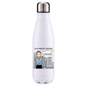 Maths Teacher male brown hair insulated metal bottle