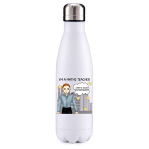 Maths Teacher male red hair insulated metal bottle