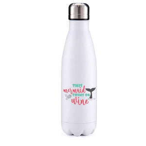 This mermaid swims on wine insulated metal bottle