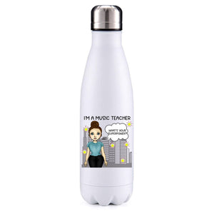 Music Teacher female brown hair insulated metal bottle