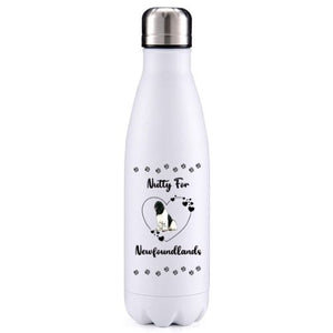 Nutty for Newfoundlands white dog obsession insulated metal bottle