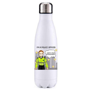 Police male red head key worker insulated metal bottle