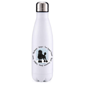Poodle blue insulated metal bottle