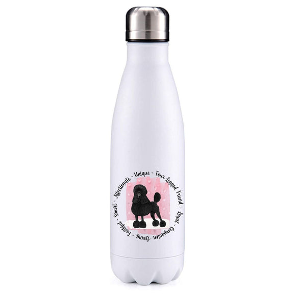 Poodle pink insulated metal bottle