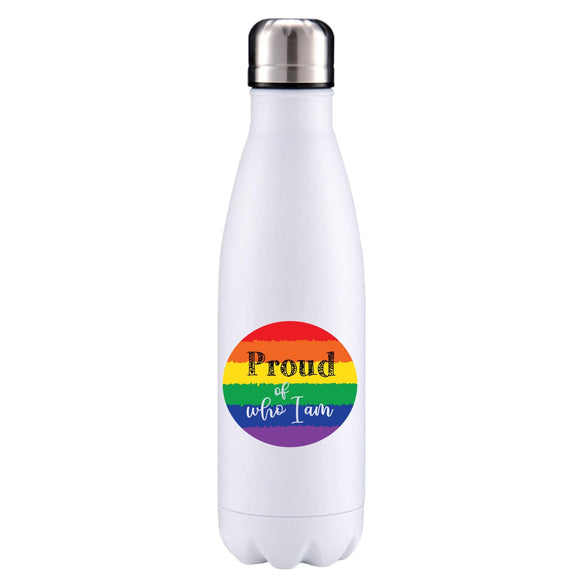Proud to be who I am LGBT inspired insulated metal bottle