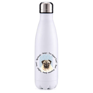 Pug blue insulated metal bottle