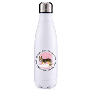 Shetland Sheepdog  (Sheltie) Short hair pink insulated metal bottle