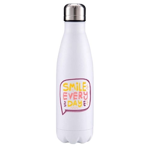 Smile every day motivational insulated metal bottle