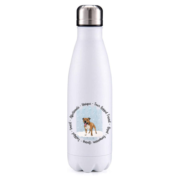 Staffordshire Bull Terrier (Staff) tan blue Insulated Metal Bottle