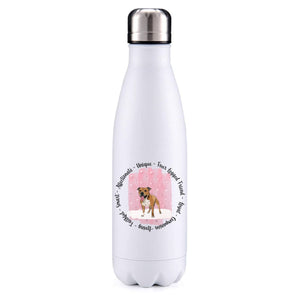 Staffordshire Bull Terrier (Staff) tan pink Insulated Metal Bottle