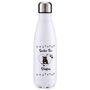 Sucker for Staffies Brown dog obsession insulated metal bottle