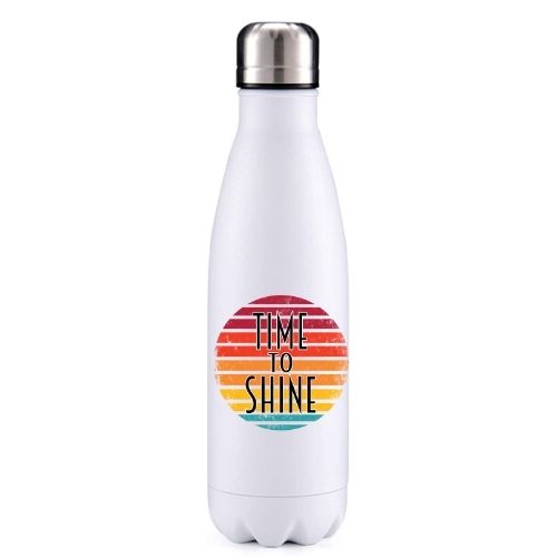 Time to shine motivational insulated metal bottle